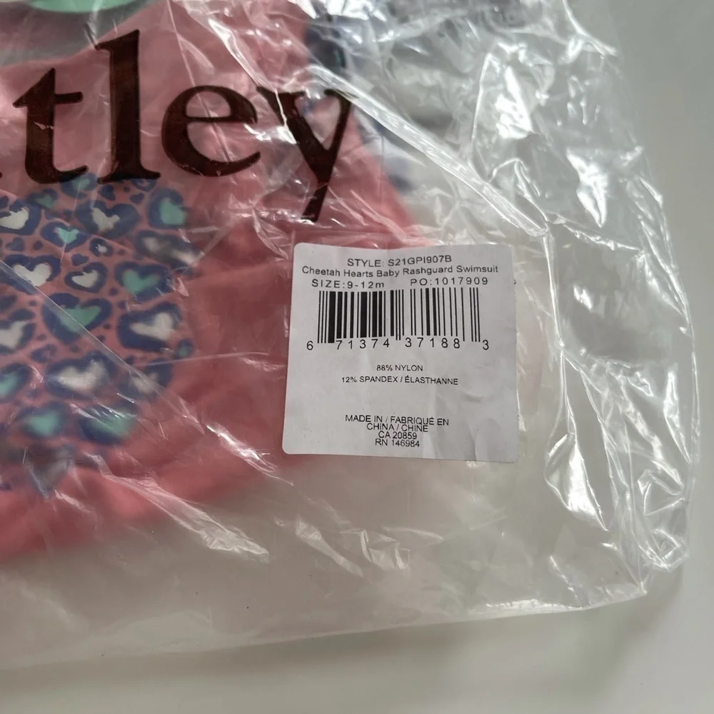 Hatley Cheetah Hearts Baby Rashguard Swimsuit